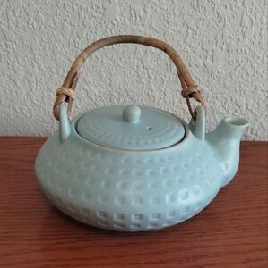 Pier 1 Light Blue Stoneware Teapot